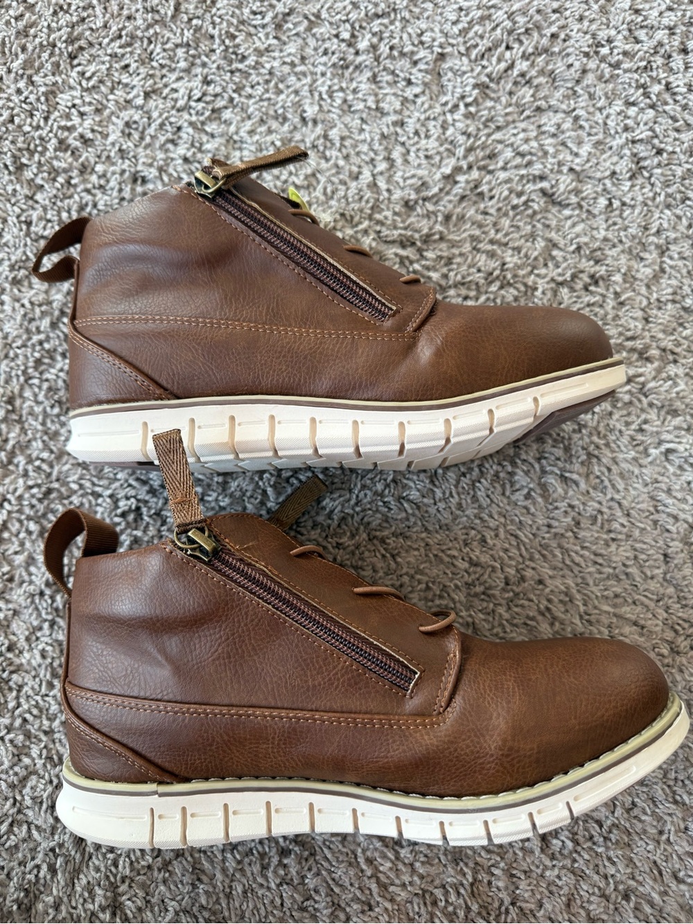 Steve Madden A Major Chukka Boots, Brown, Side Zip, Pull On, Sz Kid 5W